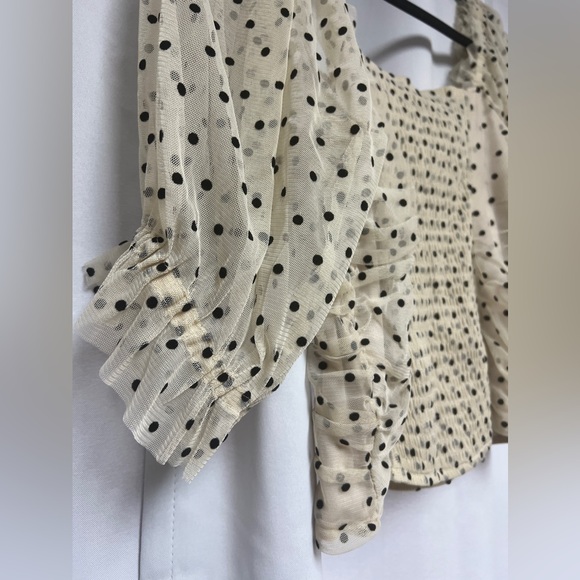 Maeve Short-Sleeve Mesh Ruched Top - Picture 9 of 12